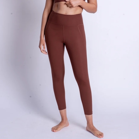 GIRLFRIEND COLLECTIVE High Rise Legging Small Earth Brown Compression Active NWT - Picture 4 of 11